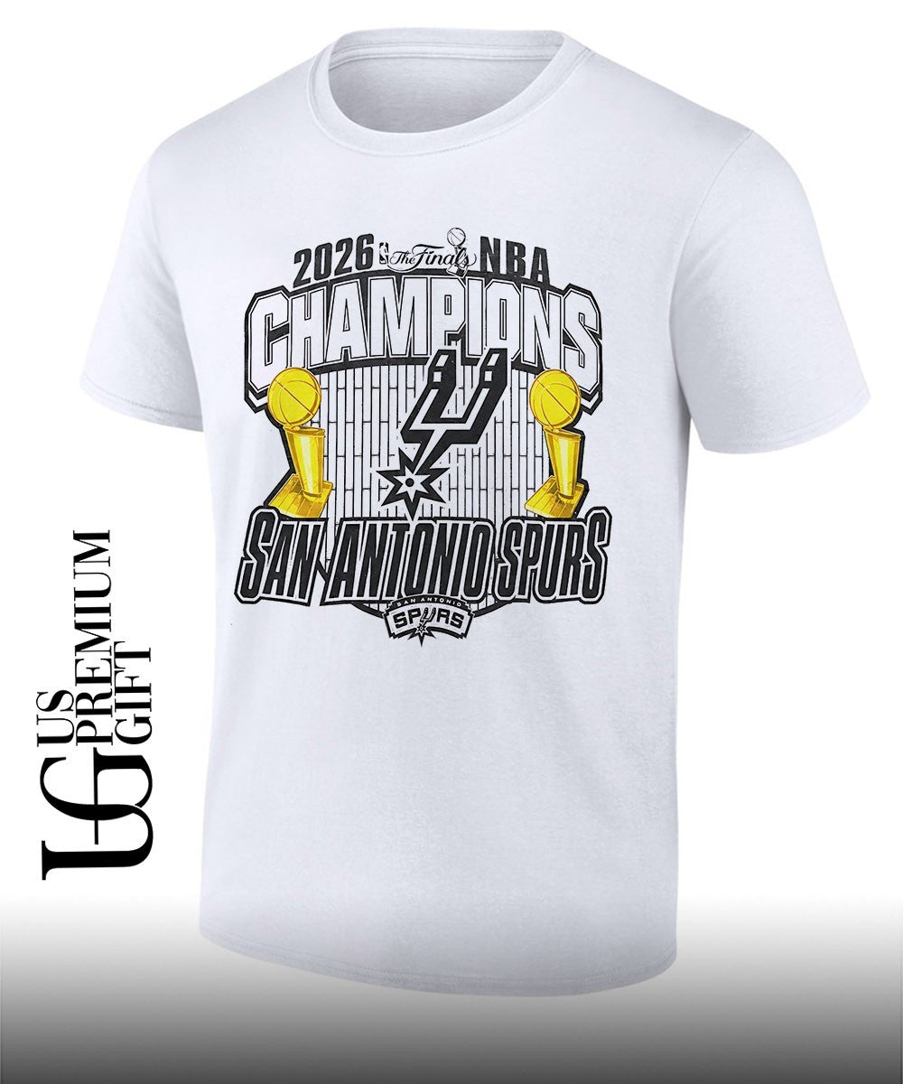 San Antonio Spurs 2026 NBA Finals Champions trophy graphic T-shirt