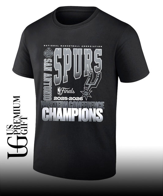 San Antonio Spurs 2026 NBA Western Conference Champions stacked block T-shirt