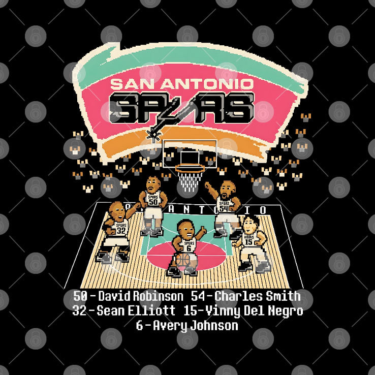 San Antonio Spurs David Robinson Charles Smith Sean Elliott Vinny Del Negro Avery Johnson Shirt