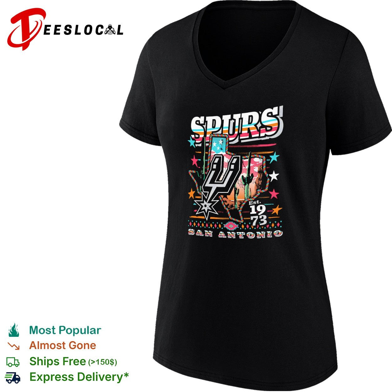 San Antonio Spurs Est 1973 Texas Cactus Desert Southwest Native Pattern shirt