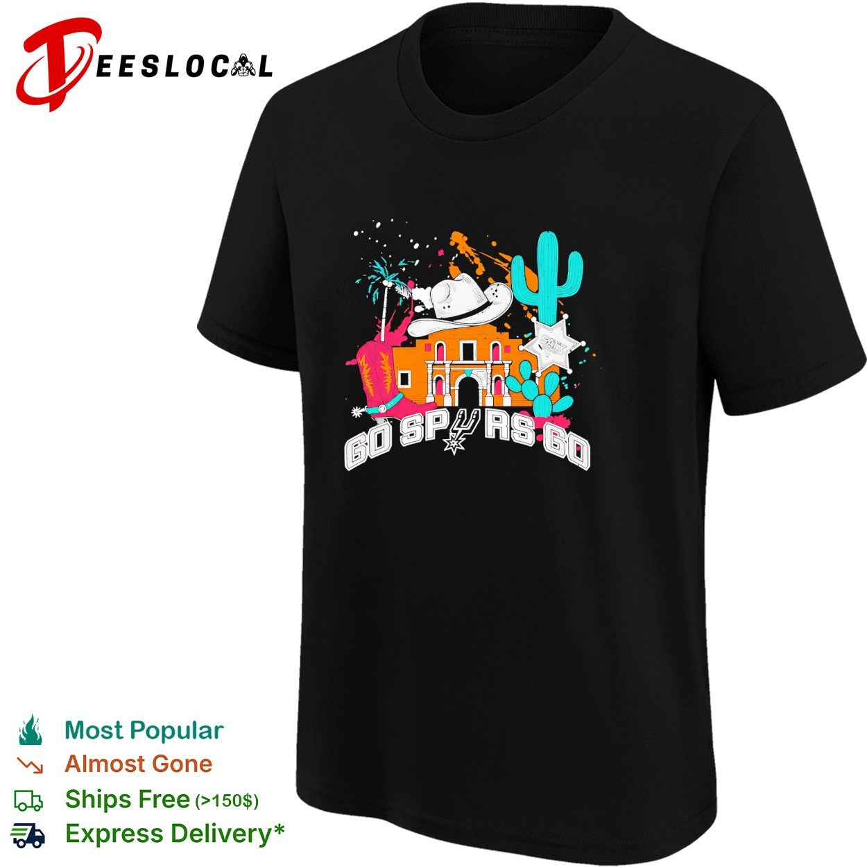 San Antonio Spurs Go Spurs Go cowboy boots and hat cactus shirt