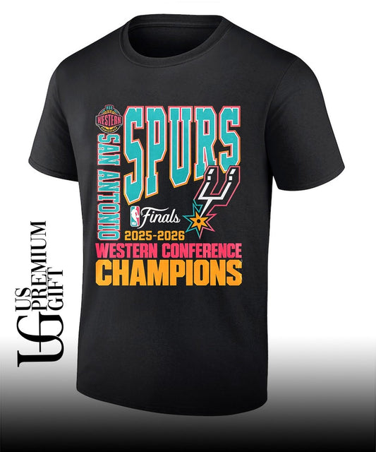 San Antonio Spurs NBA 2025-2026 Western Conference Finals Champions shirt