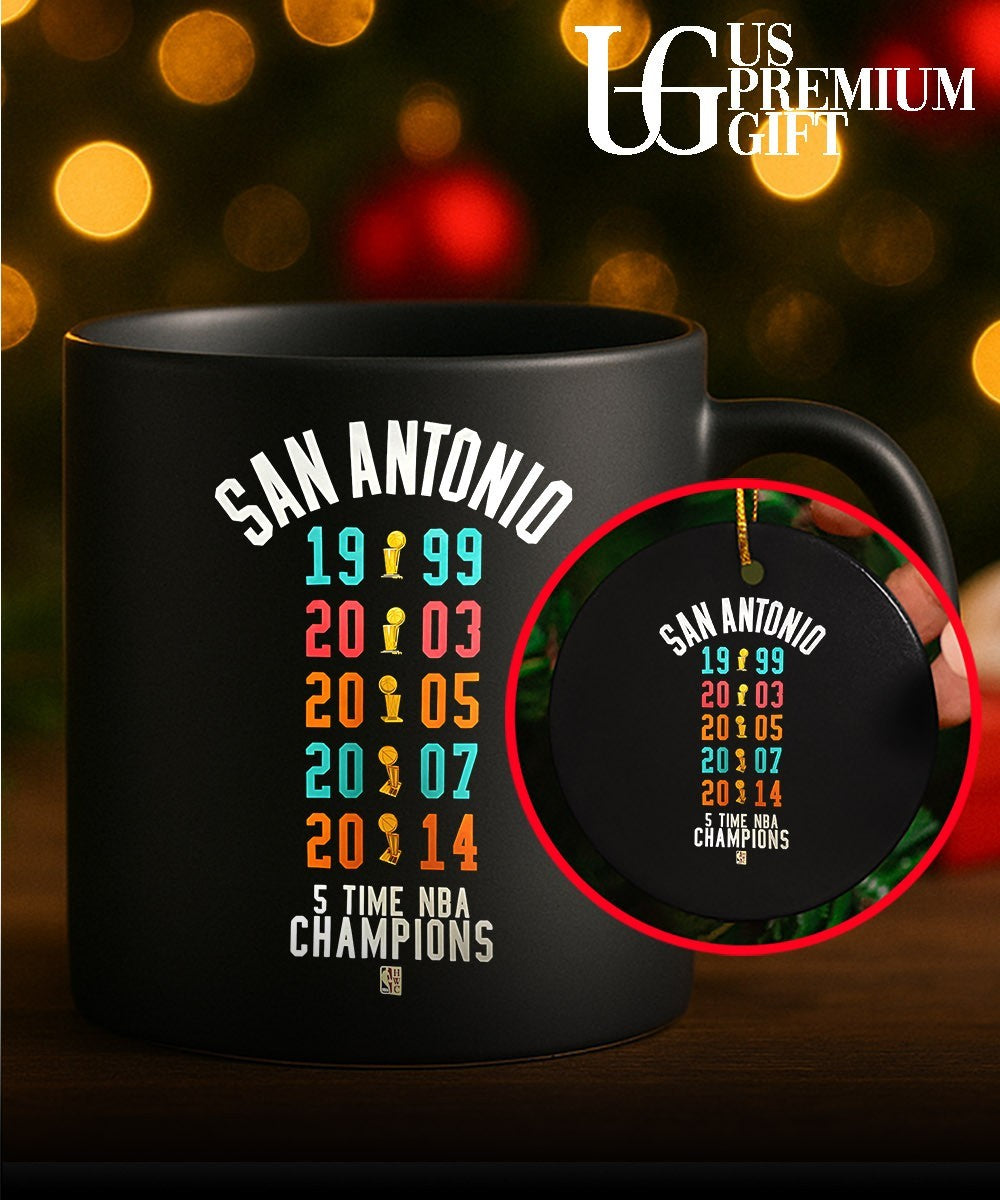 San Antonio Spurs NBA 5 Time Champions Basketball 1999 2003 2005 2007 2014 shirt