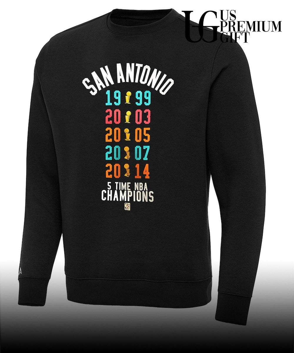 San Antonio Spurs NBA 5 Time Champions Basketball 1999 2003 2005 2007 2014 shirt