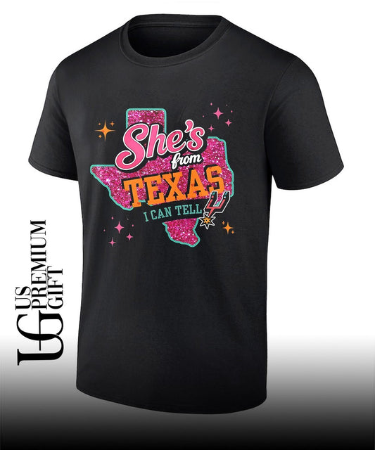 San Antonio Spurs NBA she’s from Texas I can tell State Map shirt