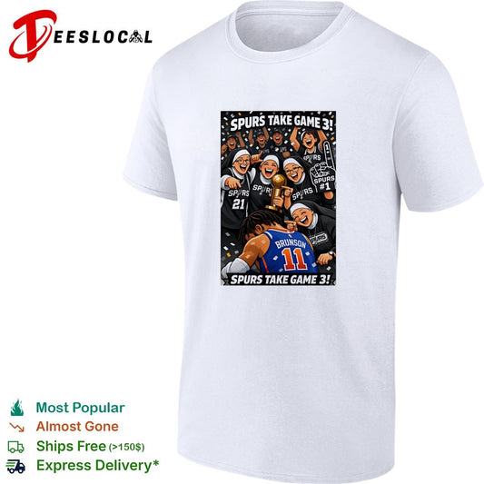 San Antonio Spurs take game 3 Brunson Knicks celebration cartoon shirt