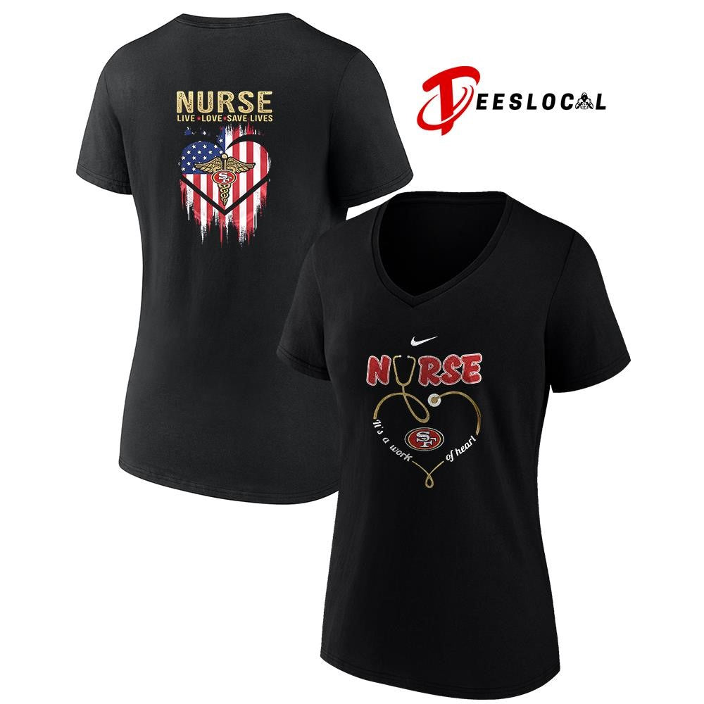 San Francisco 49ers x Army nurse it’s a work of heart shirt