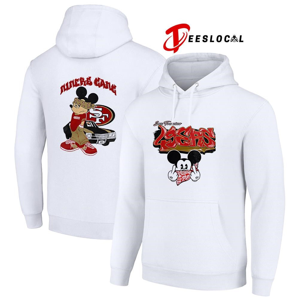 San Francisco 49ers x Gangsta Mickey Mouse middle finger shirt