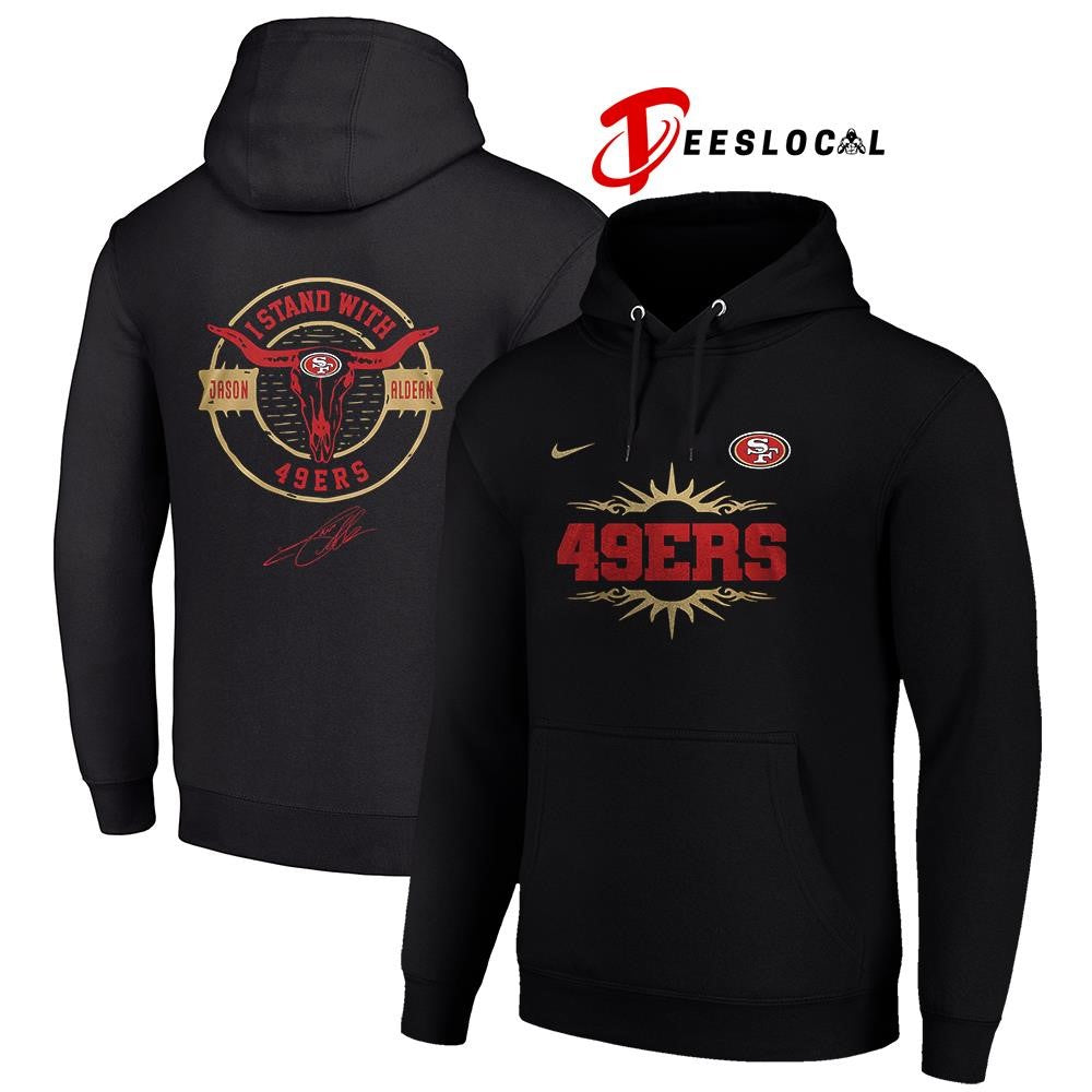 San Francisco 49ers x Jason Aldean I stand signature logo shirt