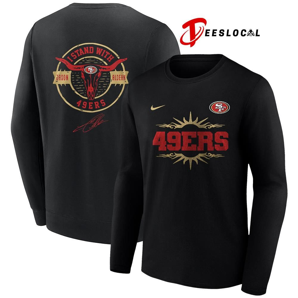 San Francisco 49ers x Jason Aldean I stand signature logo shirt