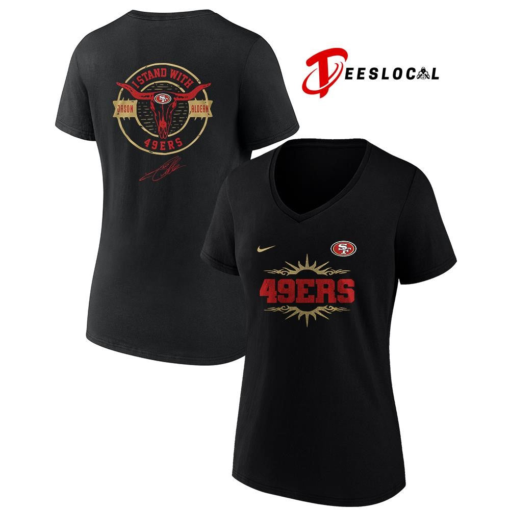 San Francisco 49ers x Jason Aldean I stand signature logo shirt