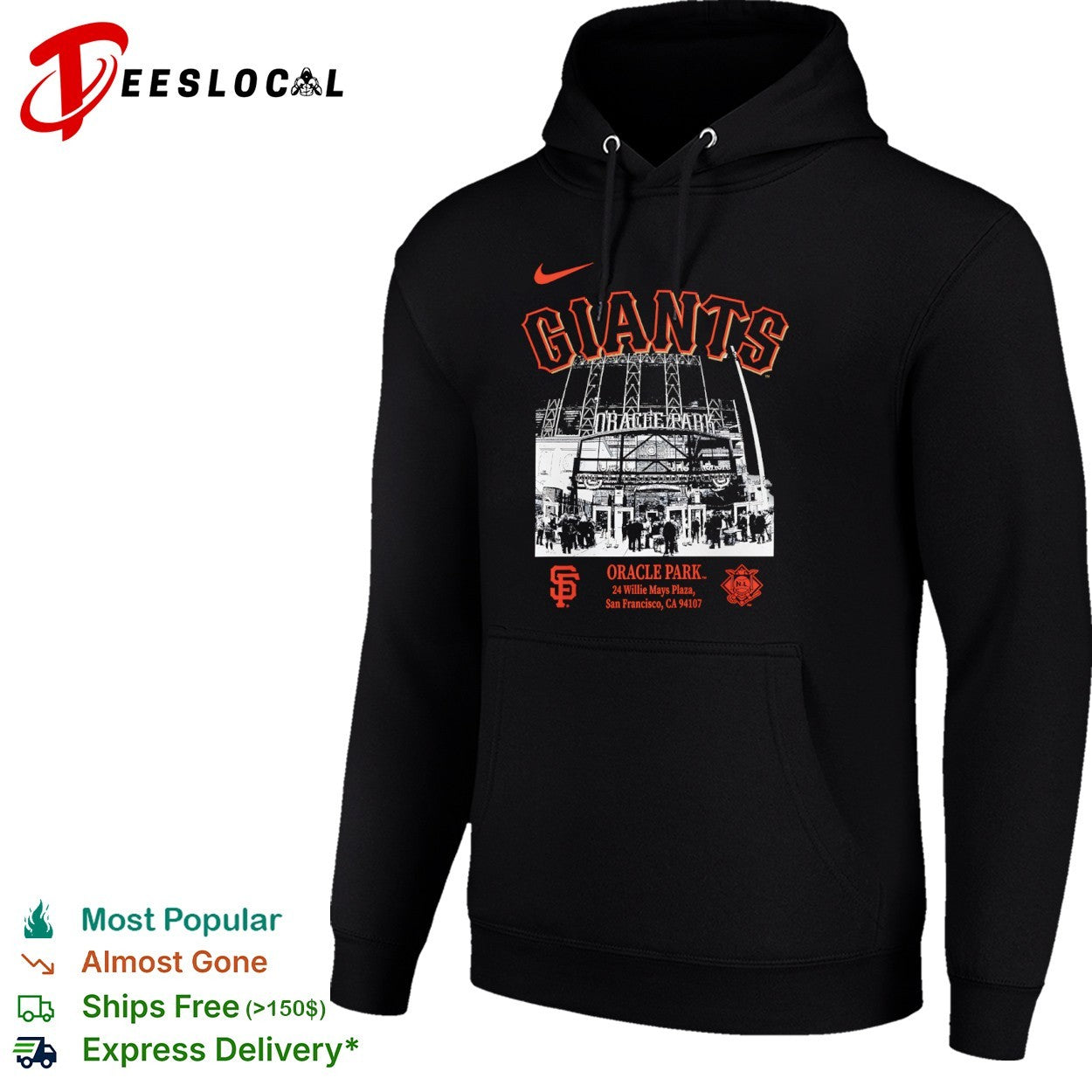 San Francisco Giants Oracle Park 24 Willie Mays Plaza MLB Team Logo shirt