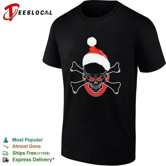 Santa Skull Crossbones Jolly Roger Festive Holiday Christmas Season shirt