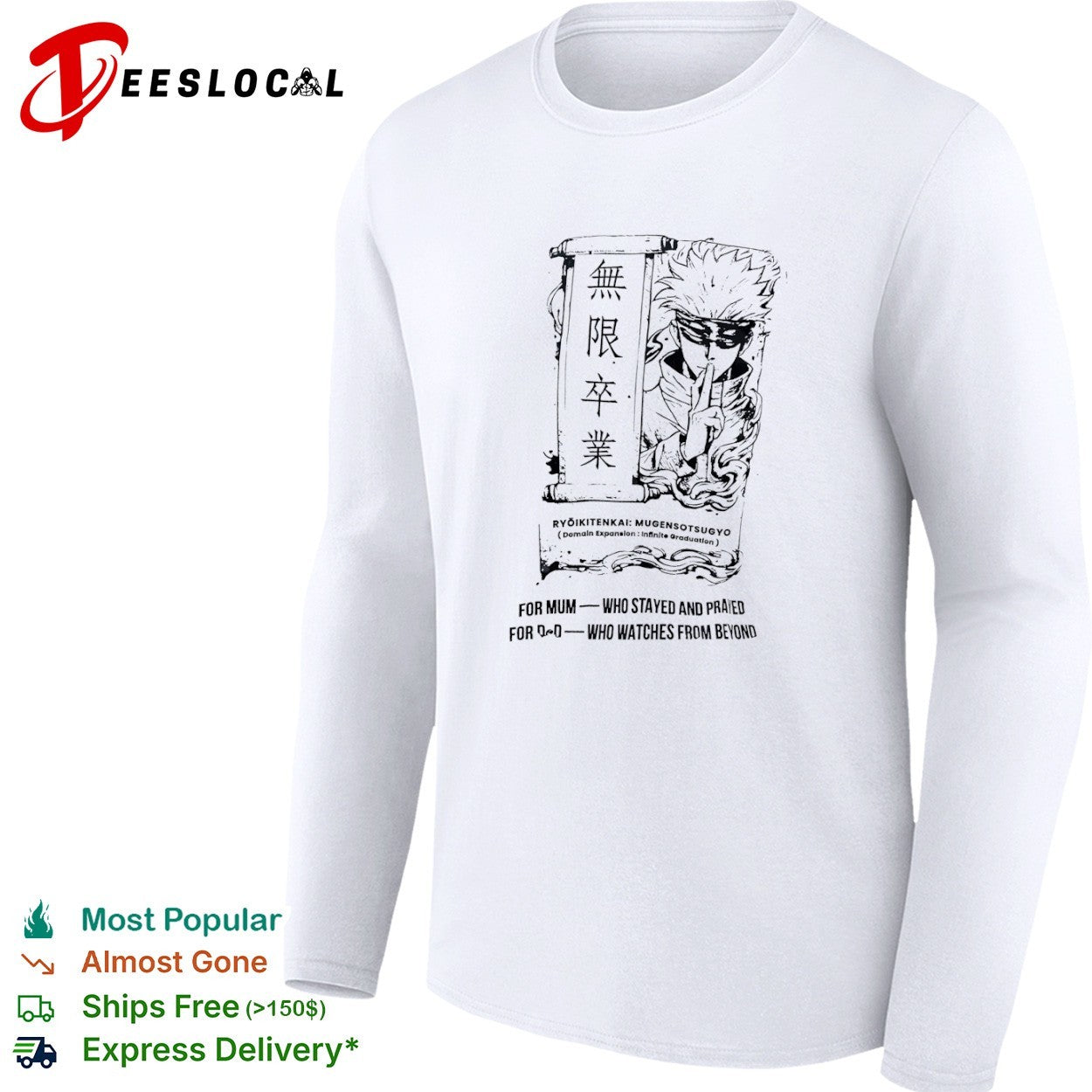 Satoru Gojo Jujutsu Kaisen Infinite Graduation Domain Expansion Mugensotsugyo shirt