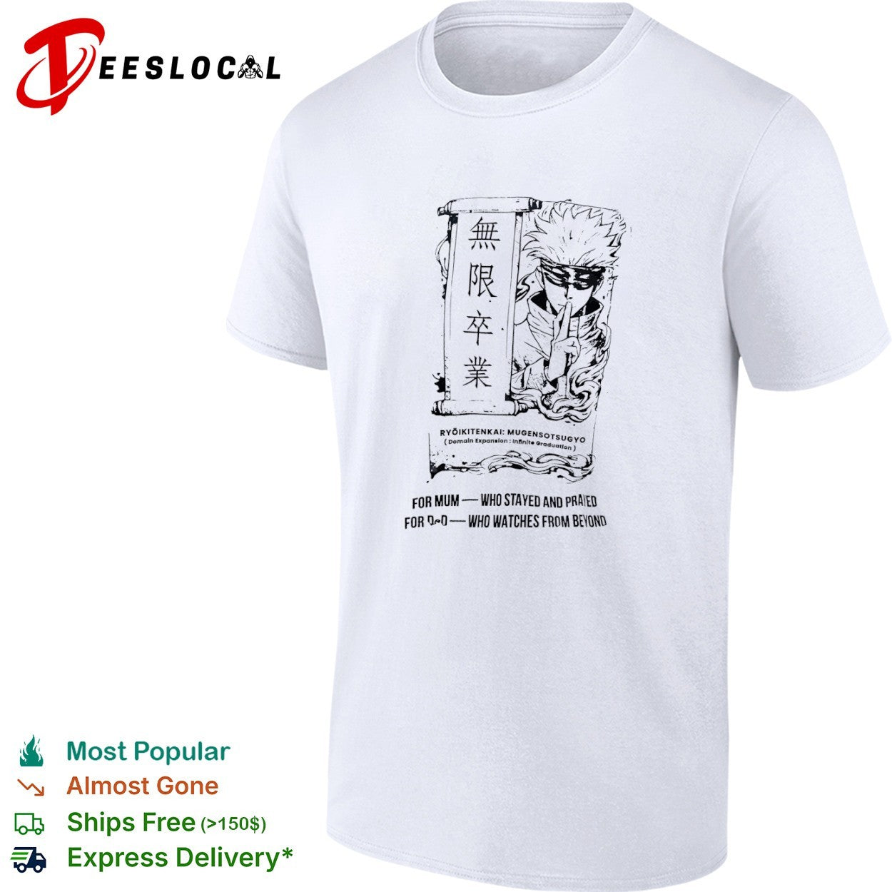Satoru Gojo Jujutsu Kaisen Infinite Graduation Domain Expansion Mugensotsugyo shirt