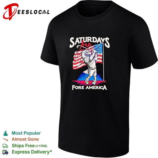 Saturdays are Fore America Eagle Golf Sport Patriotic United States Flag shirt