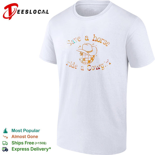 Save a horse ride a Cowgirl disco ball shirt