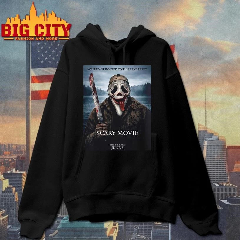 Scary Movie 6 Funny Michael Myers You’re Not Invited To This Lake Party Variant Collage Shirt