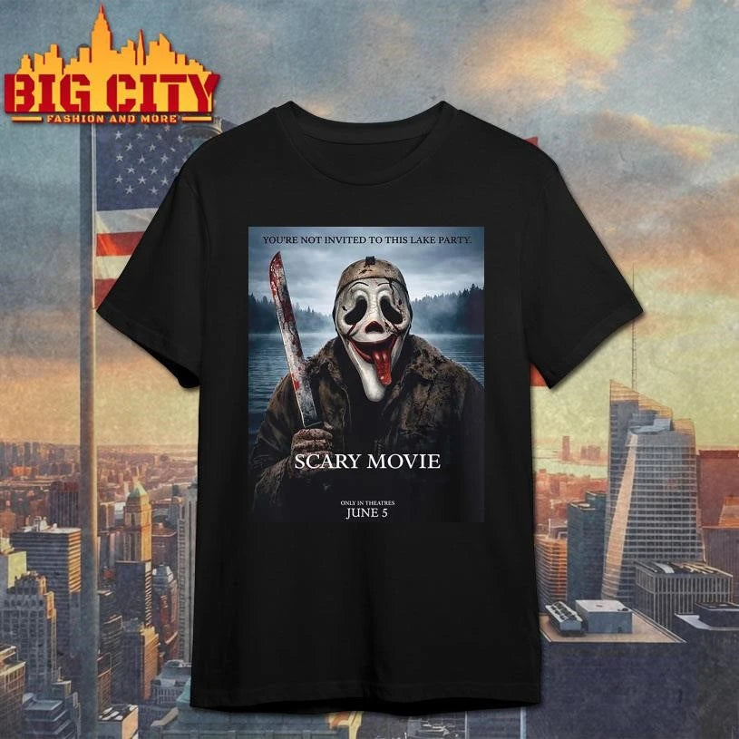 Scary Movie 6 Funny Michael Myers You’re Not Invited To This Lake Party Variant Collage Shirt