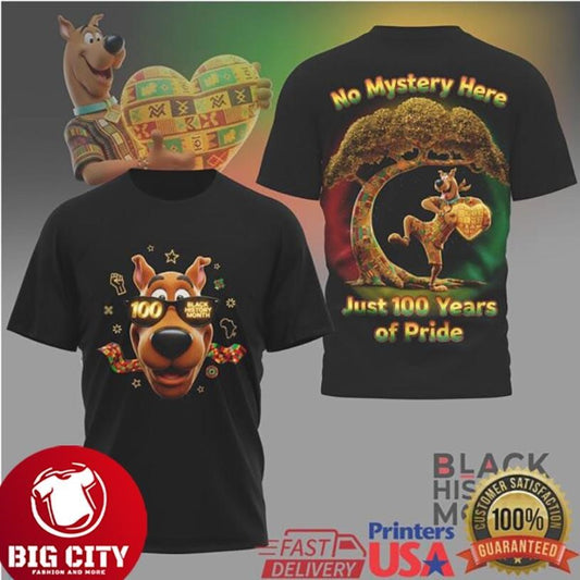 Scooby Doo Black History Month T Shirt 100 Years of Pride Two Sided Shirt