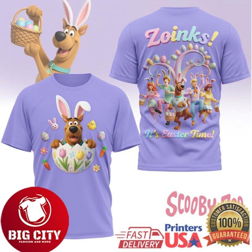 Scooby Doo Zoinks It’s Easter Time Mystery Machine Gang Two Sided Shirt