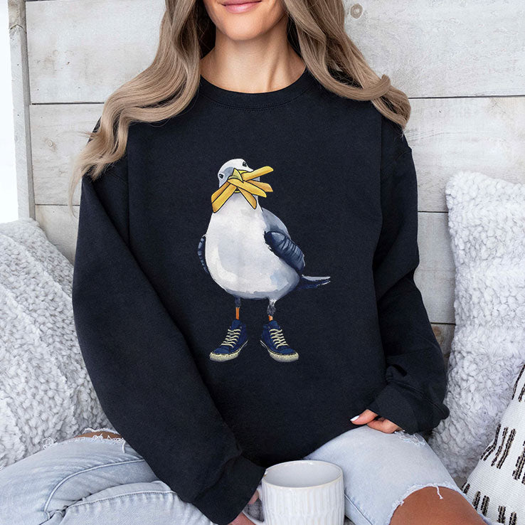 Seagull With Fries And Sneakers Fun T Shirt