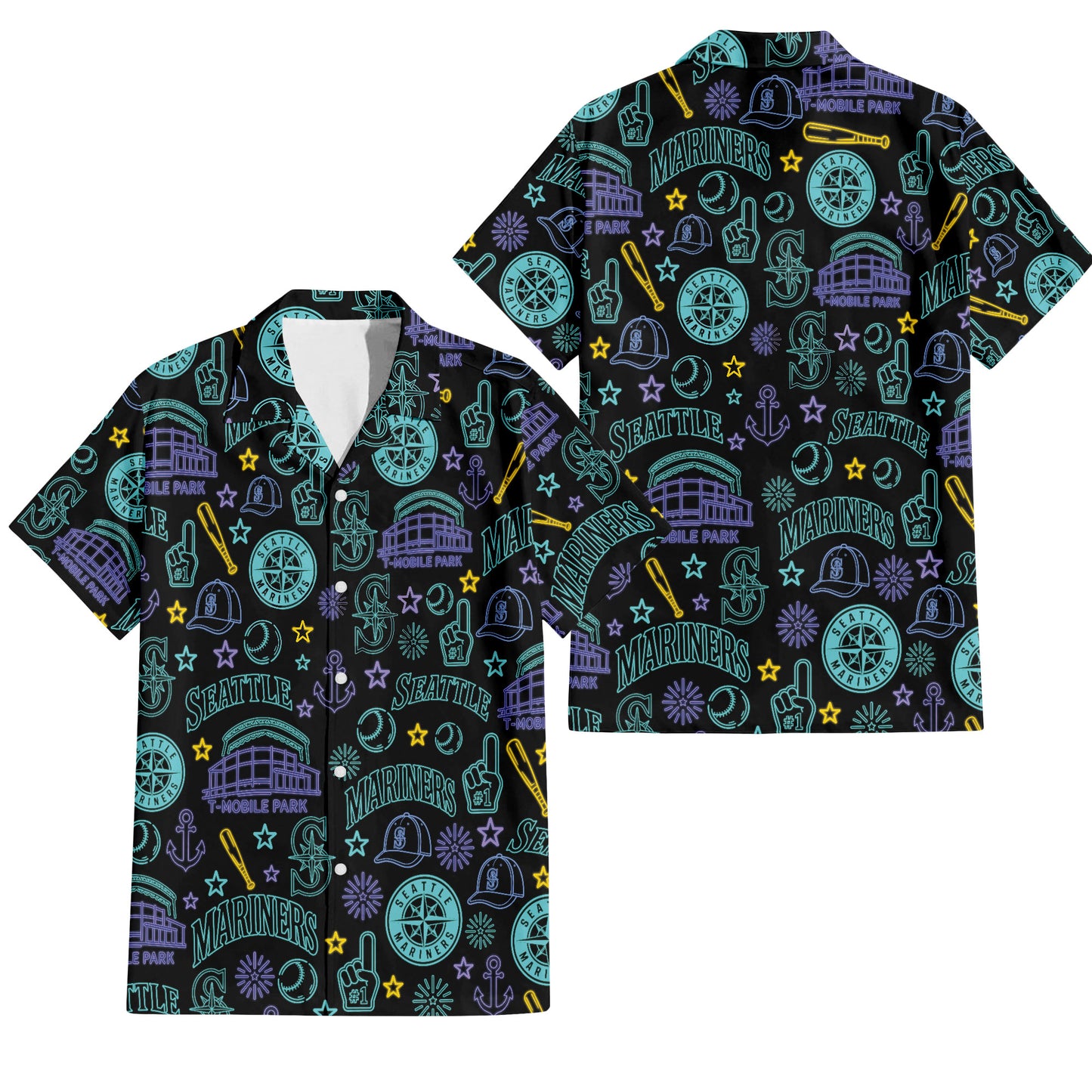 Seattle Mariners Neon Nights Hawaiian Shirt
