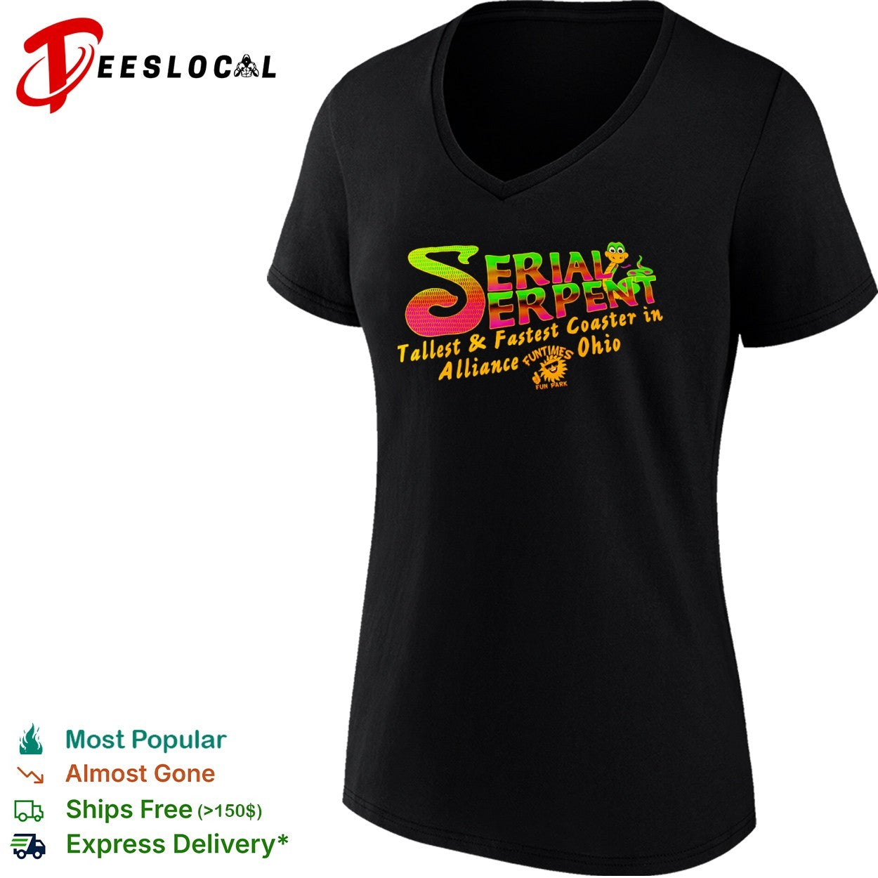 Serial Serpent Tallest and Fastest Coaster in Alliance Ohio Funtimes Fun Park shirt