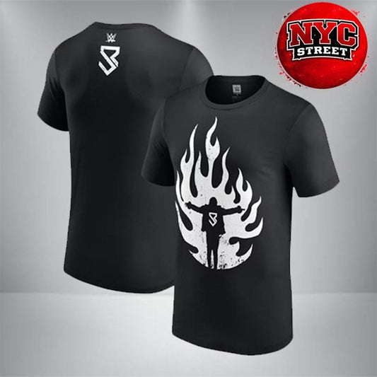 Seth Rollins Flames Returns Elimination Chamber Chicago Two Sided Shirt