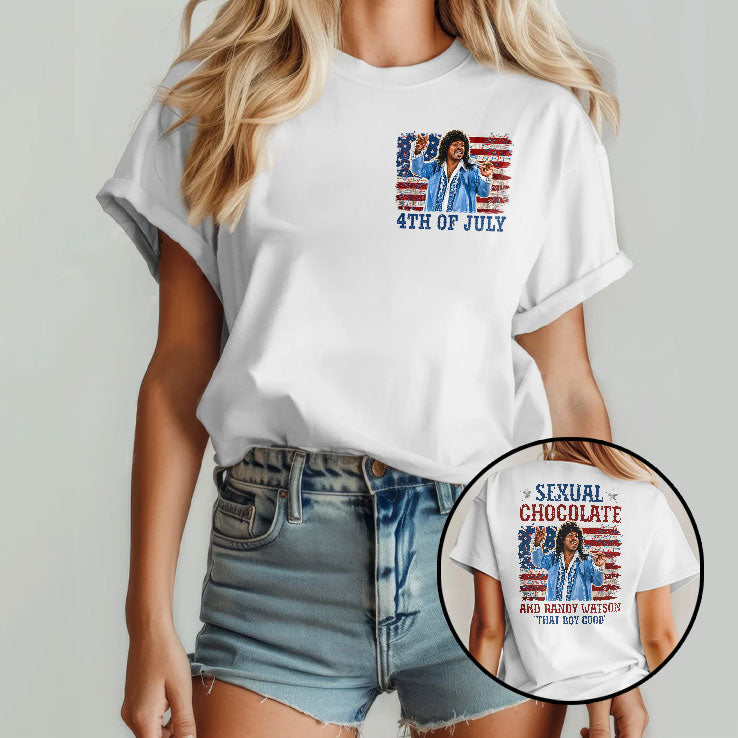 Sexual Chocolate And Randy Watson That Boy Good 4th Of July Funny Retro Comedy Movie Inspired Patriotic T Shirt