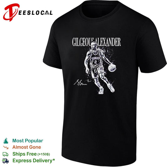 Shai Gilgeous-Alexander Oklahoma City Thunder number 2 action portrait shirt