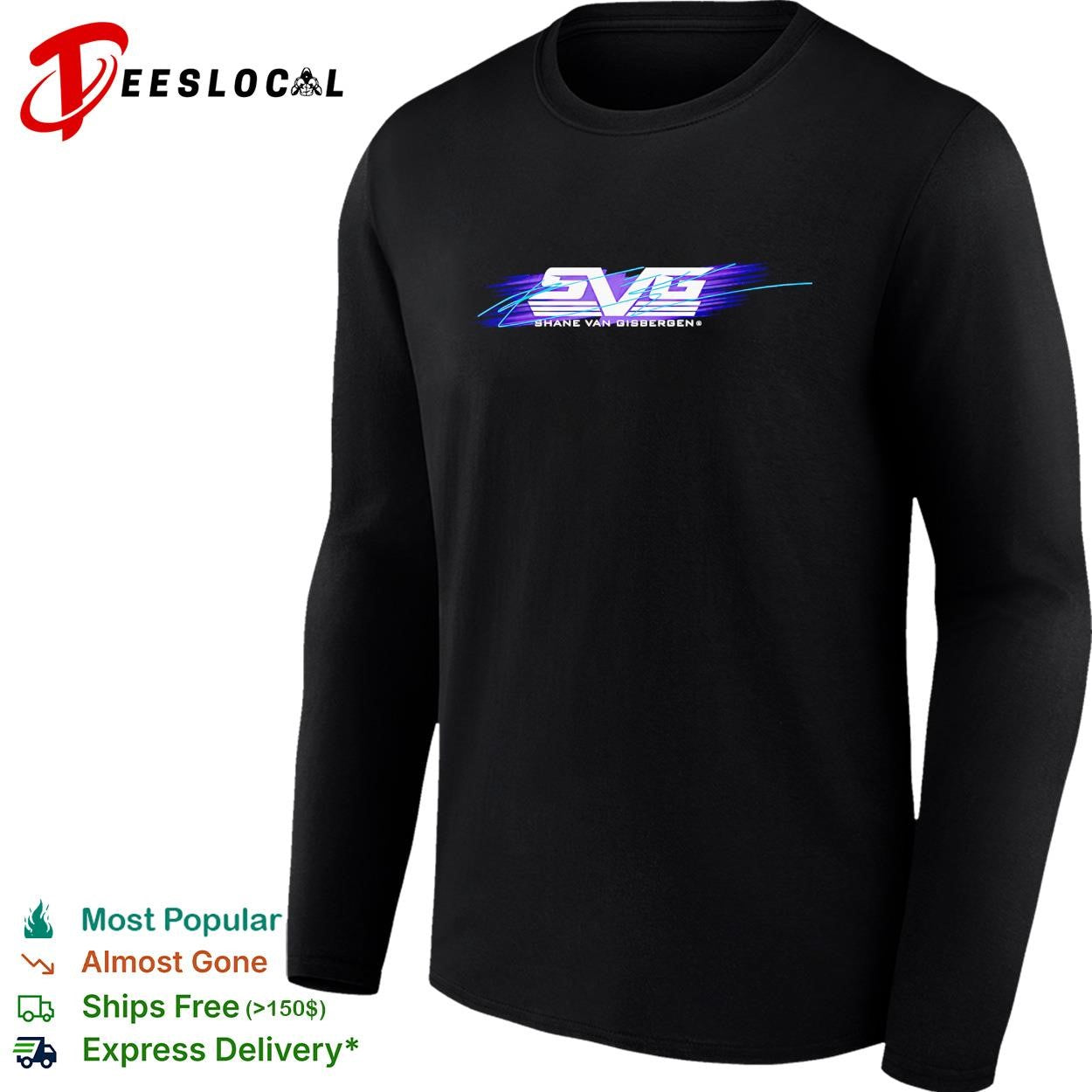 Shane van Gisbergen SVG logo retro stripe signature shirt