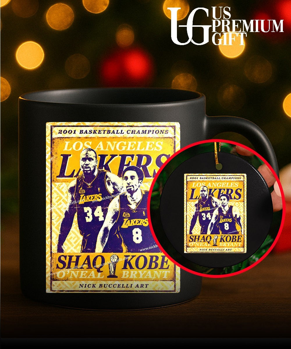 Shaquille O’Neal and Kobe Bryant Los Angeles Lakers 2001 NBA Champions shirt