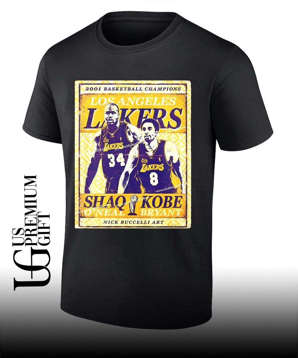 Shaquille O’Neal and Kobe Bryant Los Angeles Lakers 2001 NBA Champions shirt