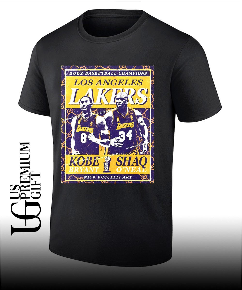 Shaquille O’Neal and Kobe Bryant Los Angeles Lakers 2002 NBA Champions shirt