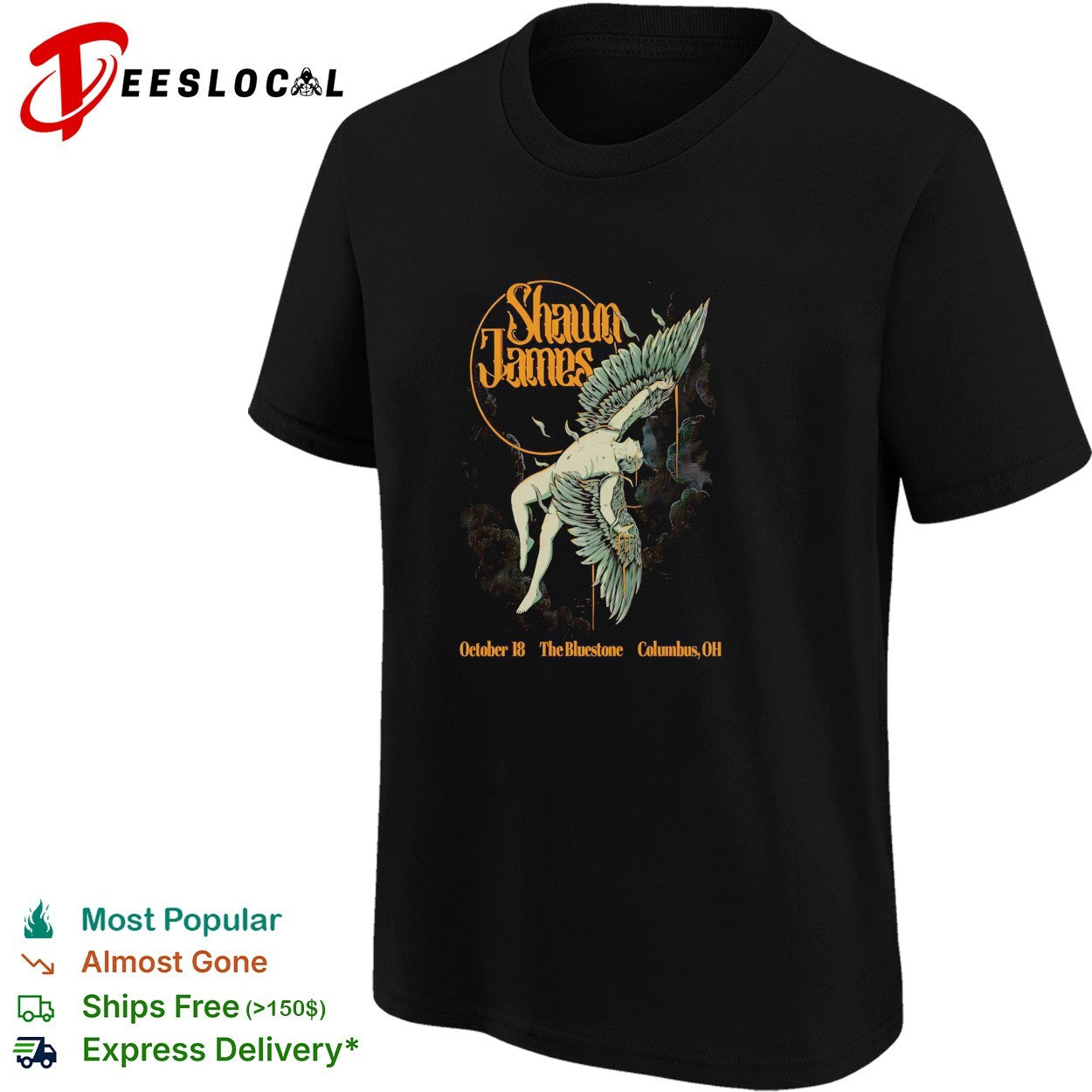 Shawn James the Bluestone Columbus Ohio tour shirt