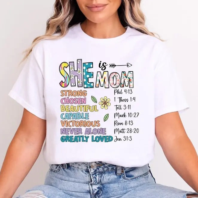 She Is Mom Tshirt, Motherhood Shirt, Mother's Day Shirt, Funny Mother's Day T-Shirt, Mother's Day Gift,Gift For Mom