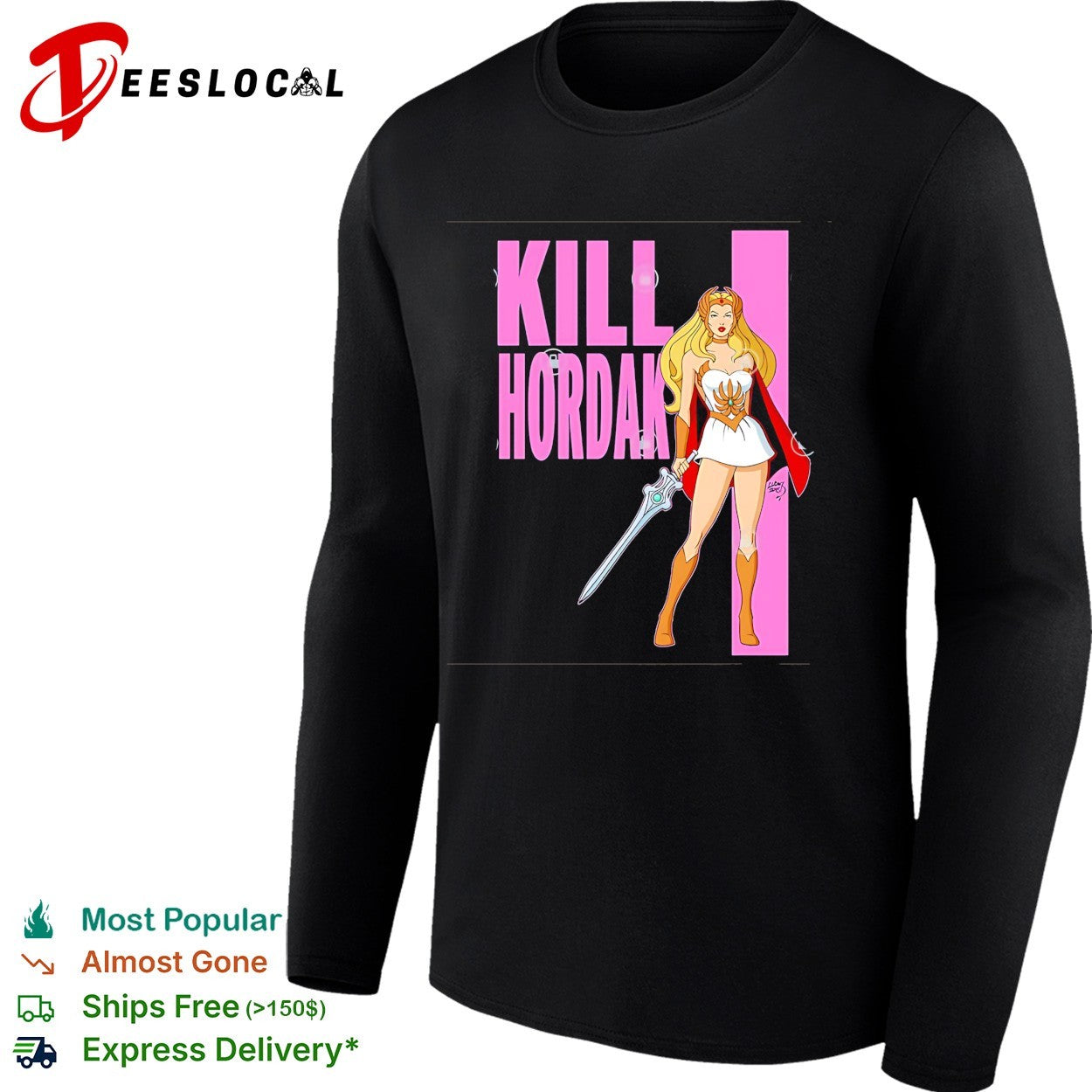 She-Ra warrior princess sword Kill Hordan battle retro cartoon art shirt
