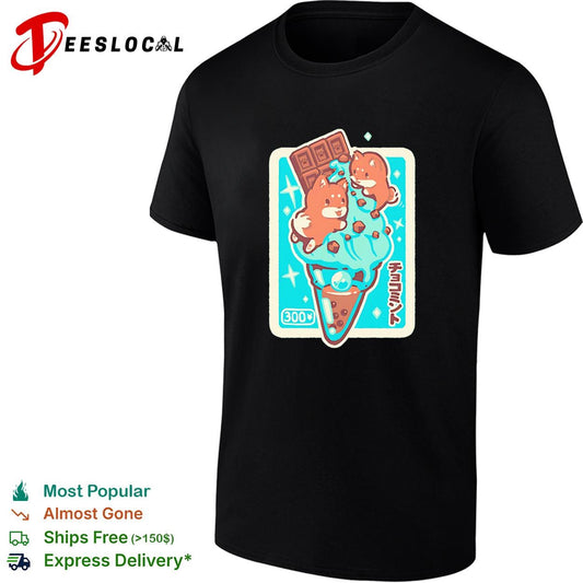 Shiba Inu dogs choco mint ice cream Japanese kawaii cute shirt