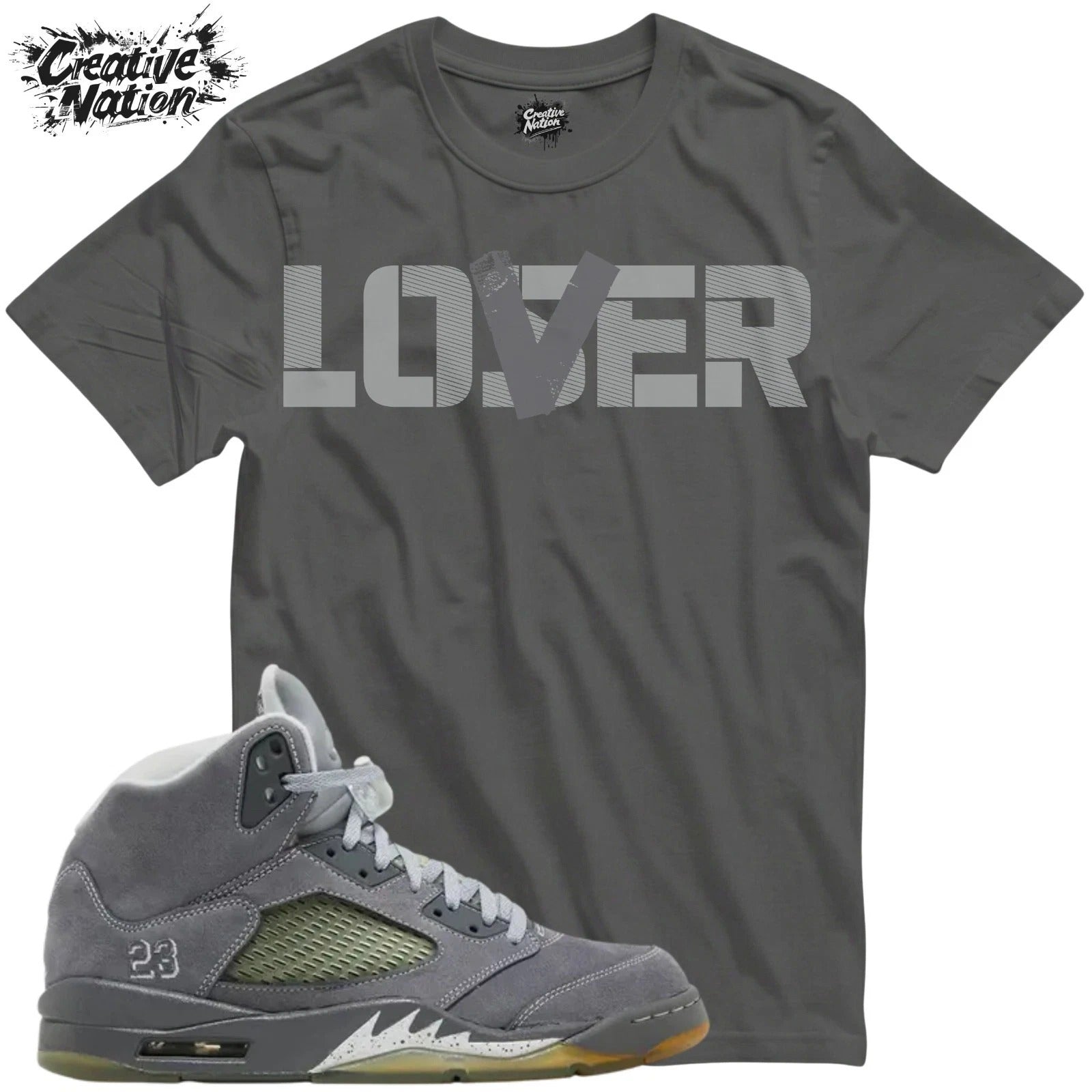 Shirt To Match 5 Wolf Grey Unisex Tee Sneaker Shirt Lover Shirt Sneaker Tee