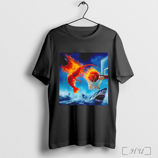 Shrimp Dunk Basketball Shark T Shirt