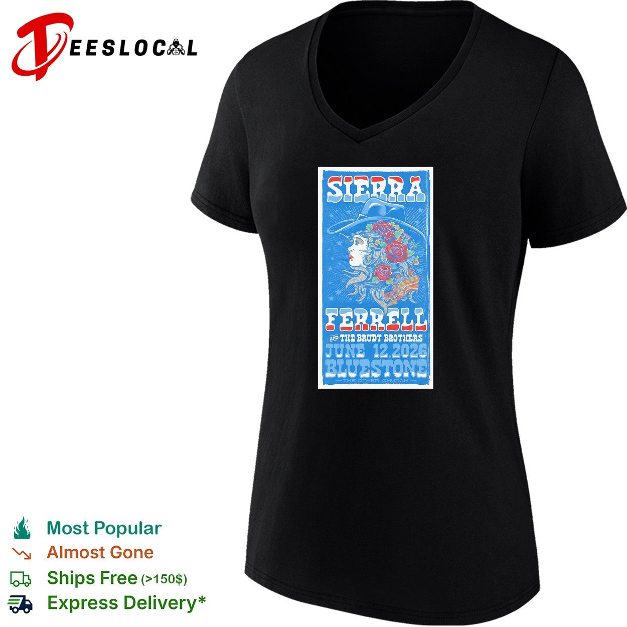 Sierra Ferrell the Brute Brothers Bluestone June 22 2026 concert poster shirt