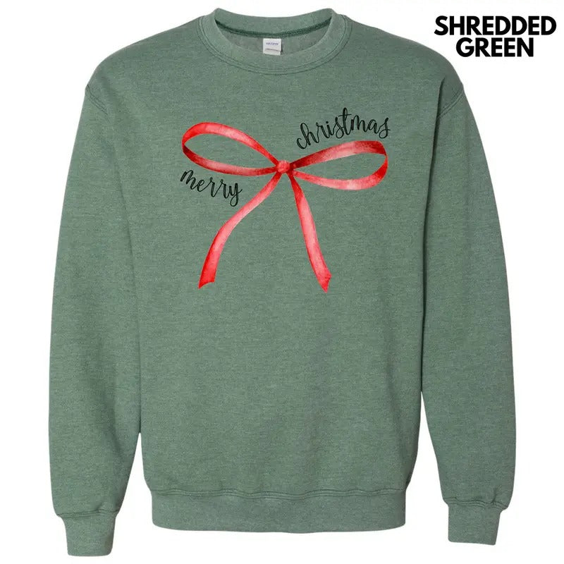 Simple Christmas Bow Sweatshirt 'NLB'