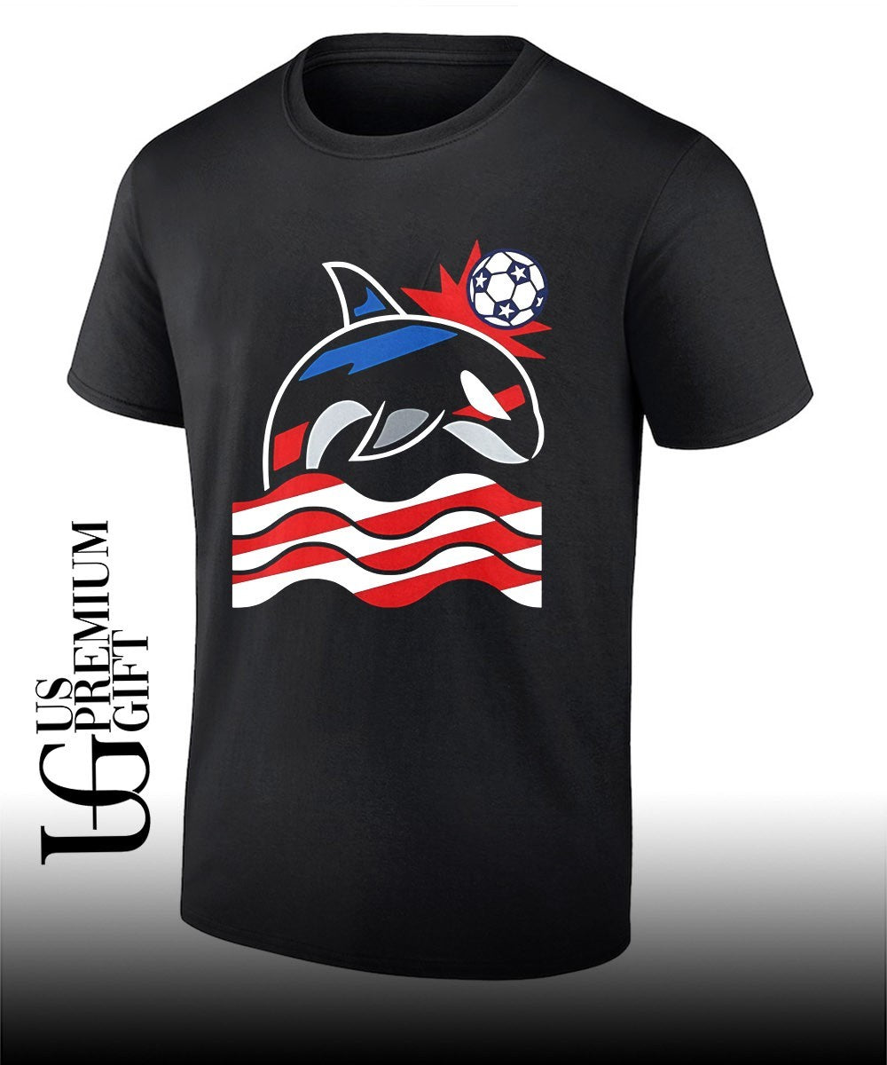 Simply Wild Whale Stars and Stripes Soccer shirt