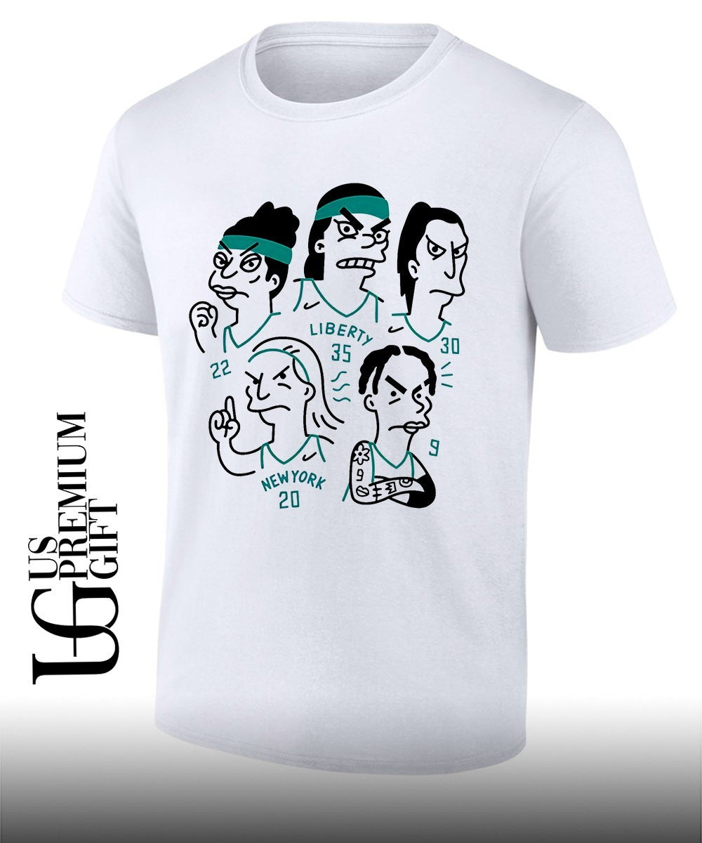Simpson New York Liberty players cartoon shirt