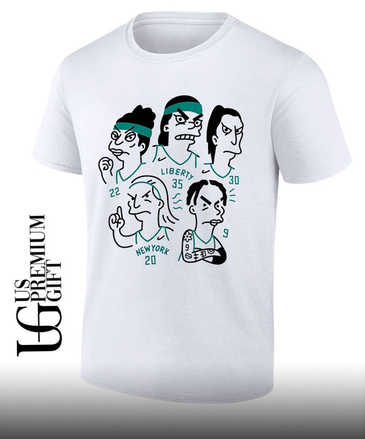 Simpson New York Liberty players cartoon shirt