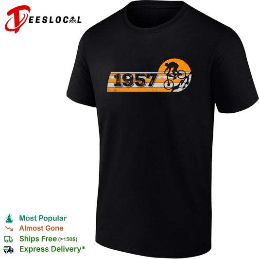 Since 1957 Mountain Biking Retro Sunset Sport Bicycle Cycling Enthusiast shirt