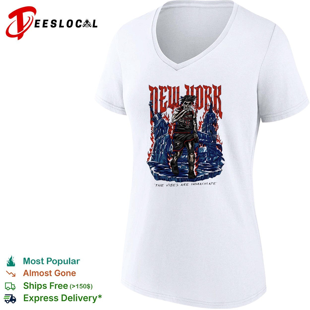 Skeleton Jalen Brunson New York Knicks NBA The Vibes Are Immaculate shirt