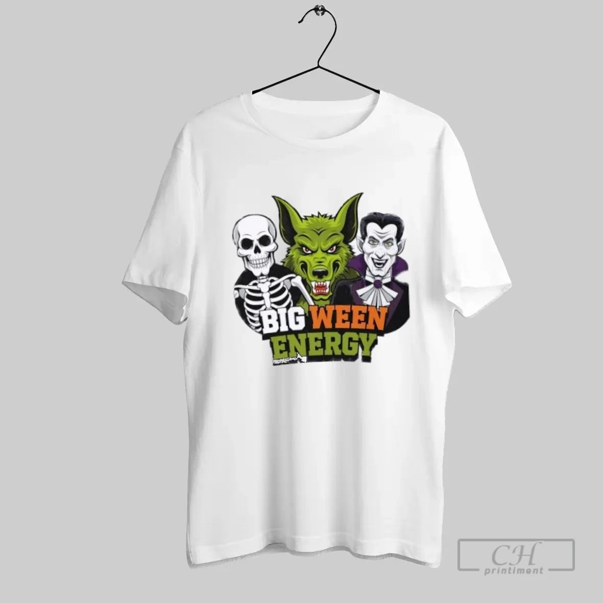 Skeleton Wolf Vampire Big Ween Energy Halloween - clothing by TeeHivey.com
