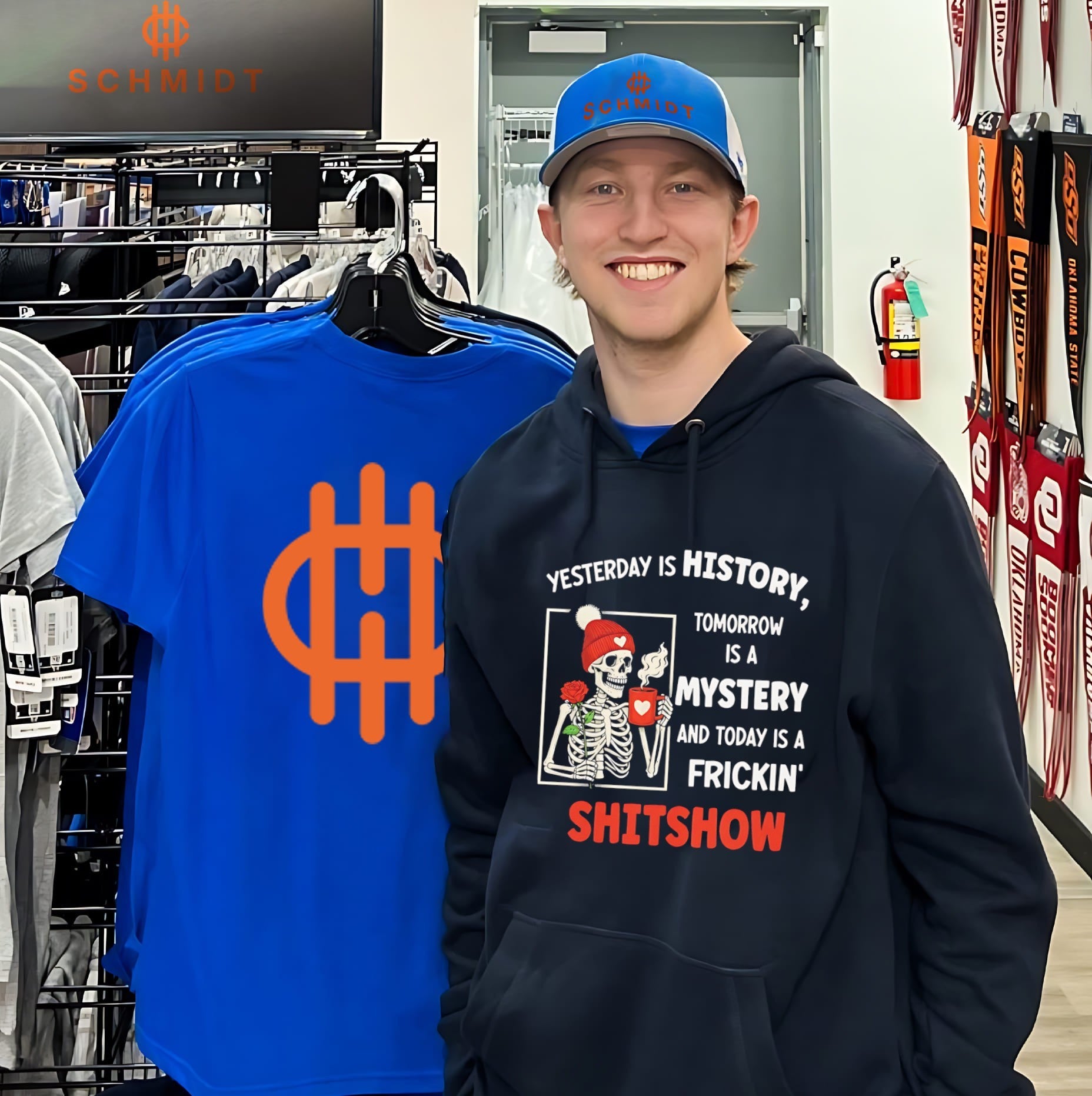 Skeleton yesterday is history tomorrow is a mystery and today is frickin’ shitshow shirt